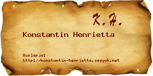 Konstantin Henrietta névjegykártya